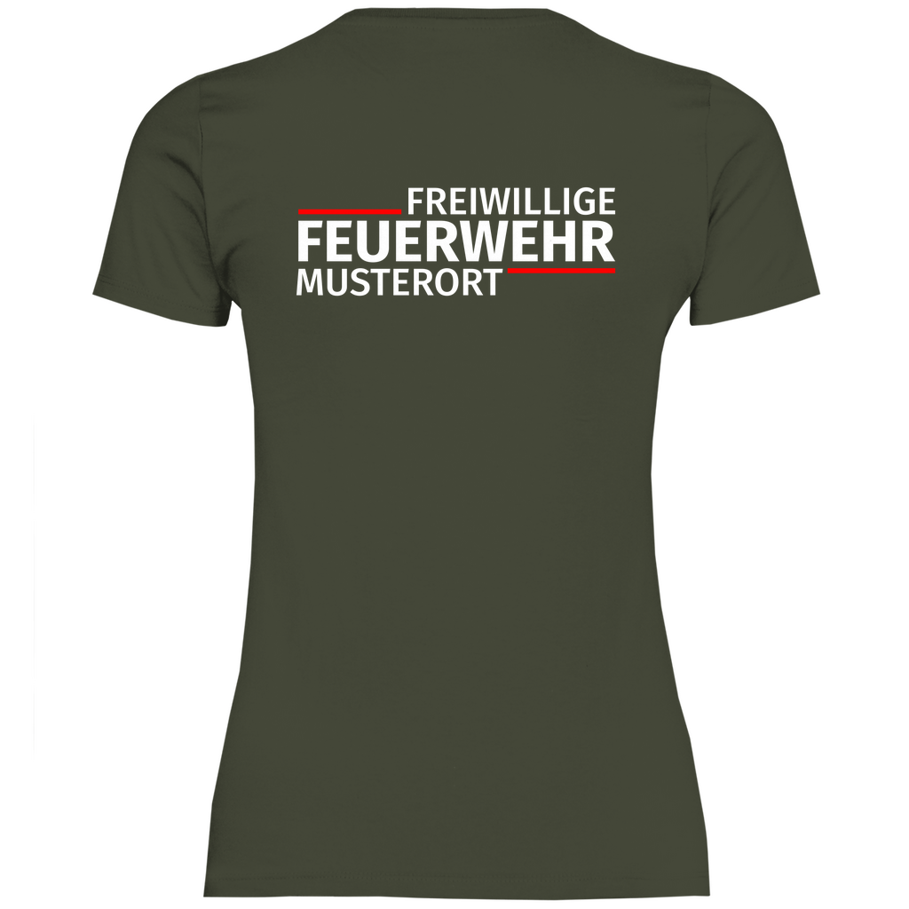 Damen T-Shirt - Modern Freiwillige Feuerwehr (Personalisierbar)