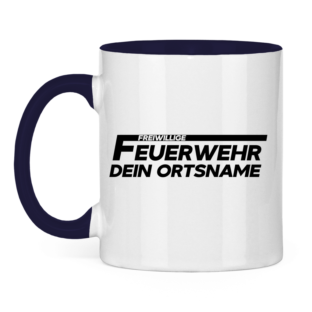 Tasse zweifarbig - Freiwillige Feuerwehr (Personalisierbar)