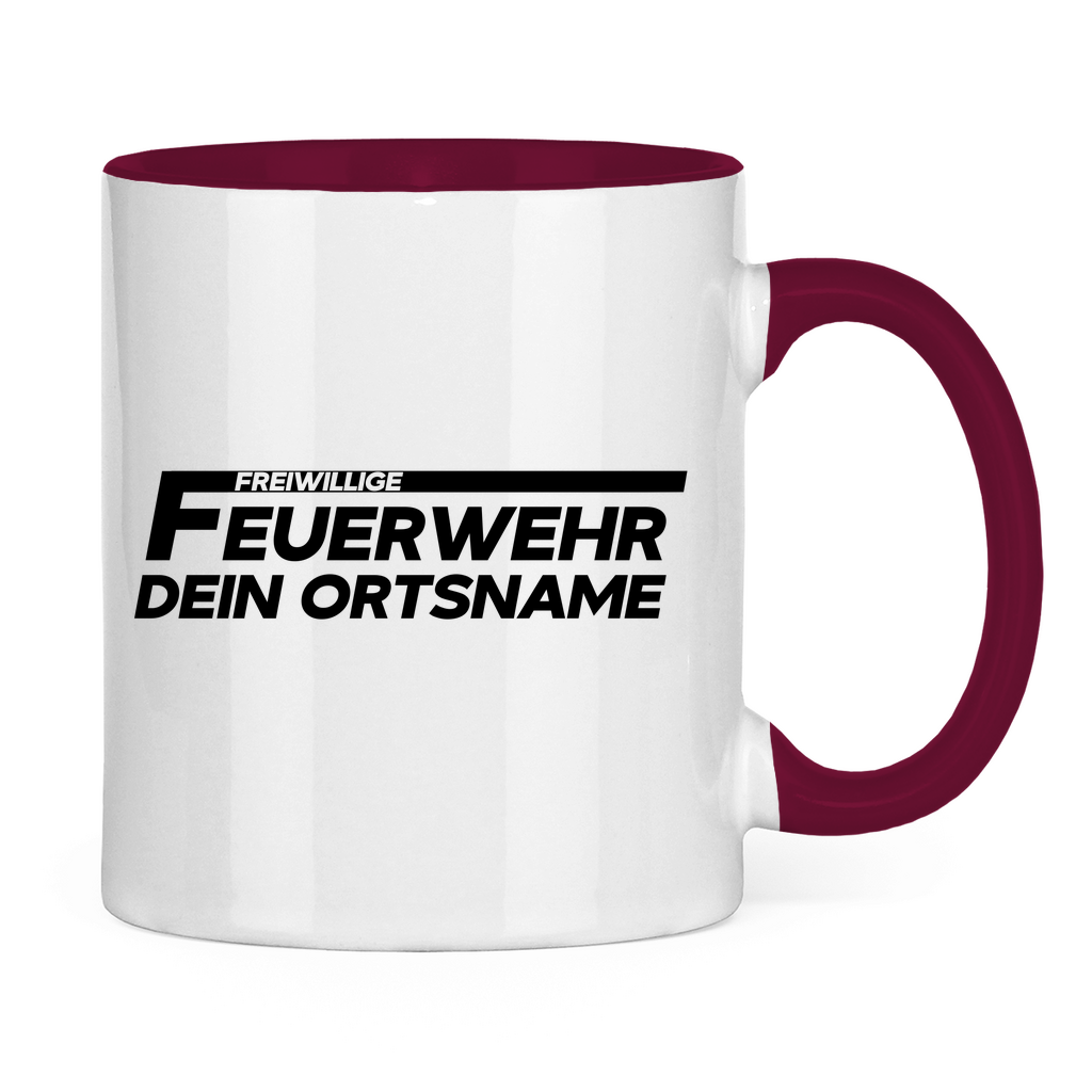 Tasse zweifarbig - Freiwillige Feuerwehr (Personalisierbar)