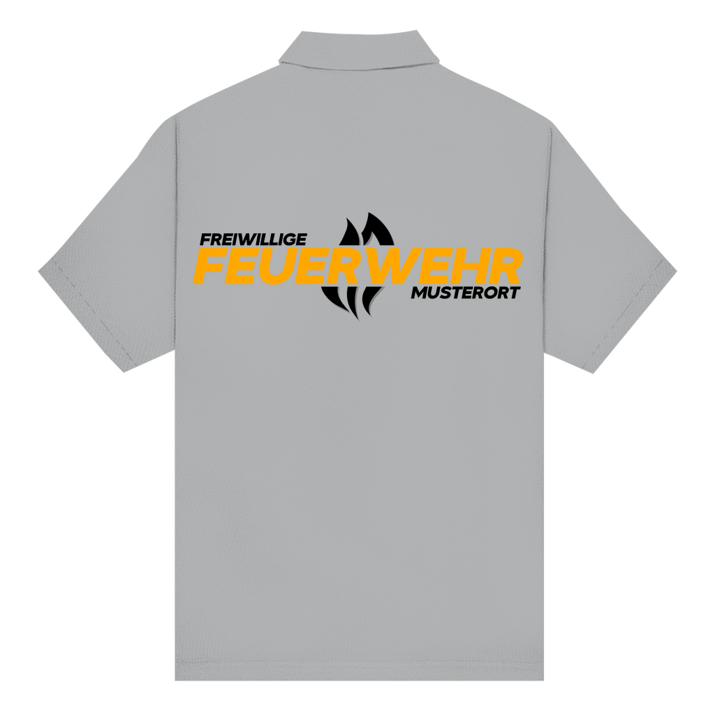 Unisex Poloshirt - Flamme Freiwillige Feuerwehr Gelb (Personalisierbar)
