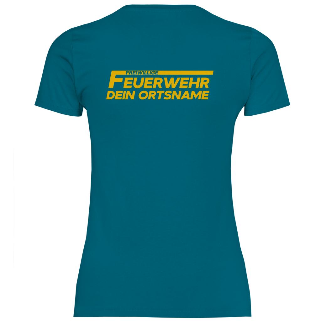Damen T-Shirt - Freiwillige Feuerwehr Gelb (Personalisierbar)