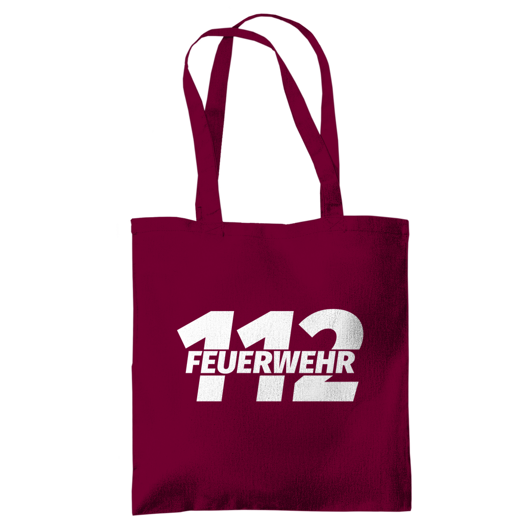 Tragetasche - 112 Feuerwehr Weiß
