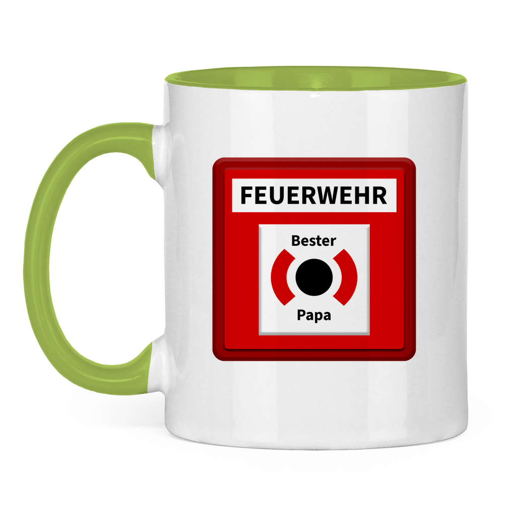 Tasse zweifarbig - Brandmelder Bester Papa