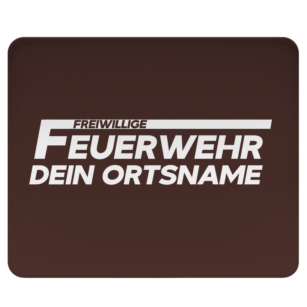 Mousepad - Freiwillige Feuerwehr Weiß/Schwarz (Personalisierbar)