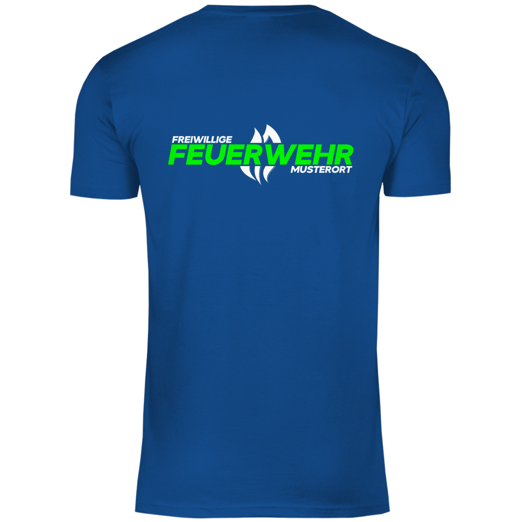 Herren T-Shirt - Flamme Freiwillige Feuerwehr Grün (Personalisierbar)