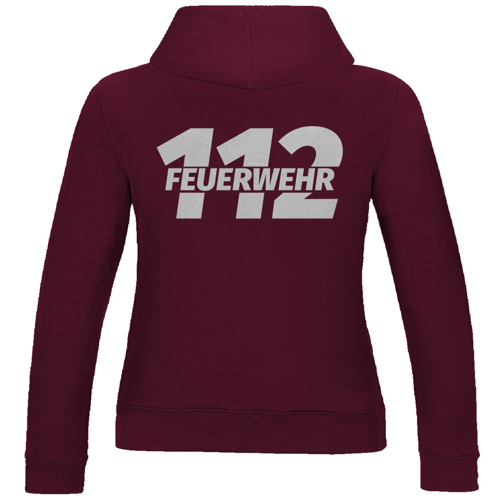 Damen Hoodie - 112 Feuerwehr Weiß