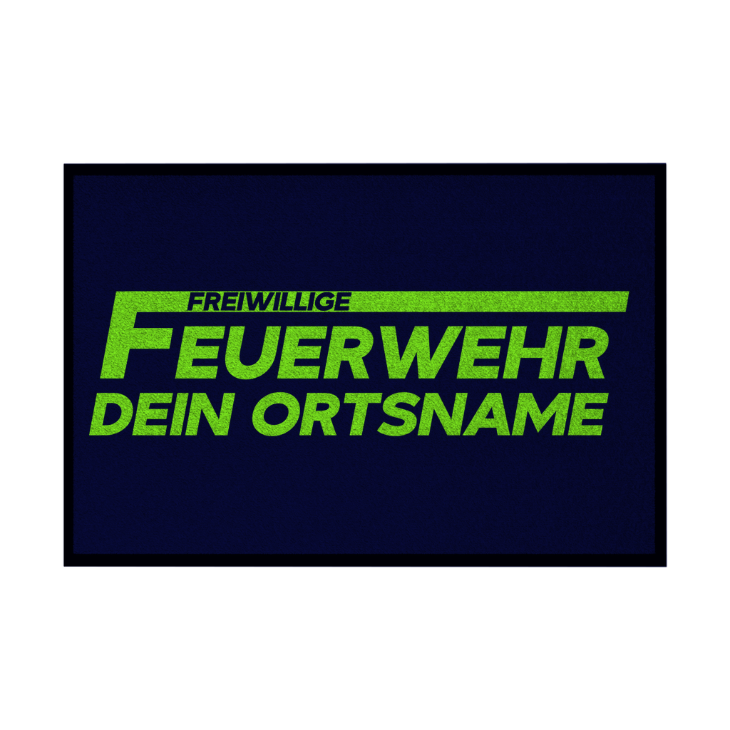 Fußmatte mit Gummirand - Freiwillige Feuerwehr Grün (Personalisierbar)