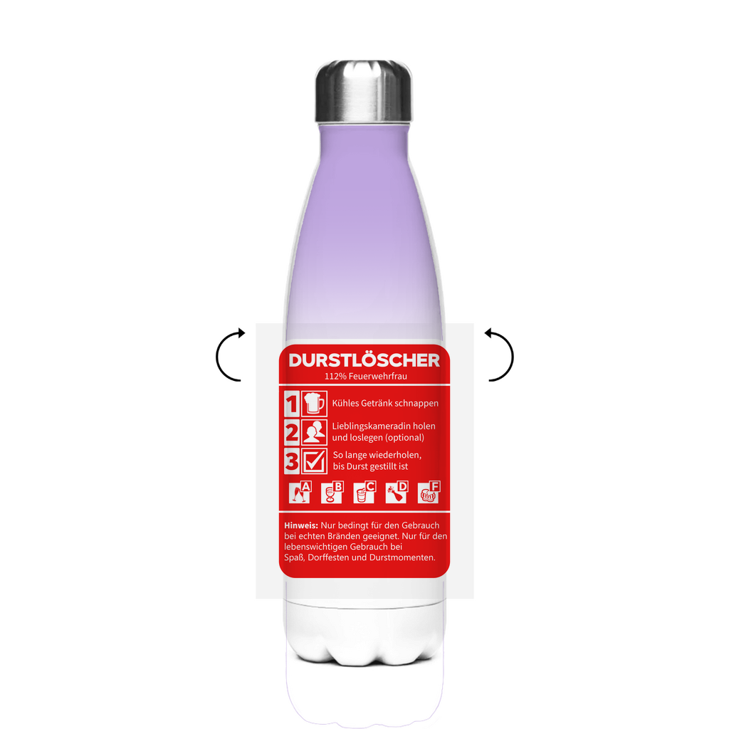 Edelstahl-Thermoflasche - Durstlöscher Feuerwehrfrau