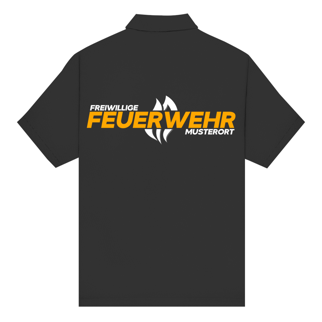 Unisex Poloshirt - Flamme Freiwillige Feuerwehr Gelb (Personalisierbar)