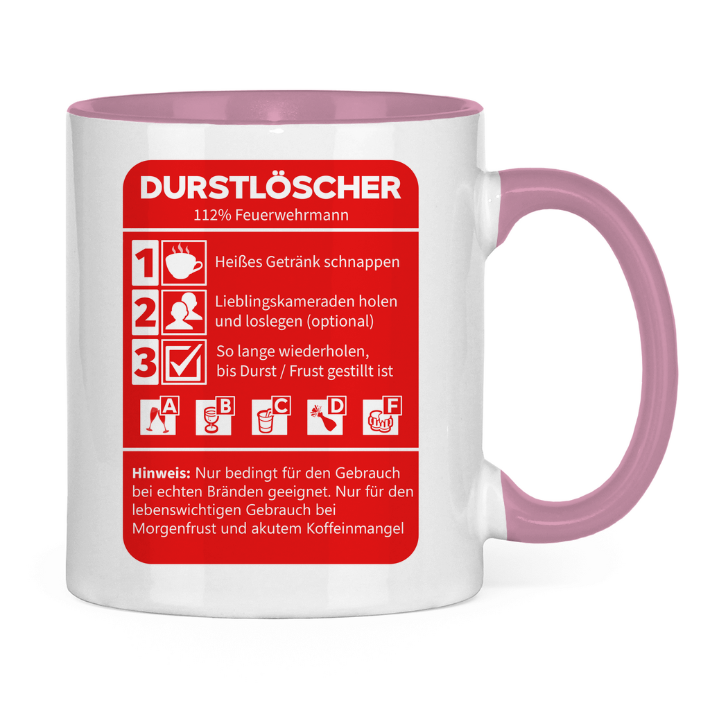 Tasse zweifarbig - Morgen Durstlöscher Feuerwehrmann