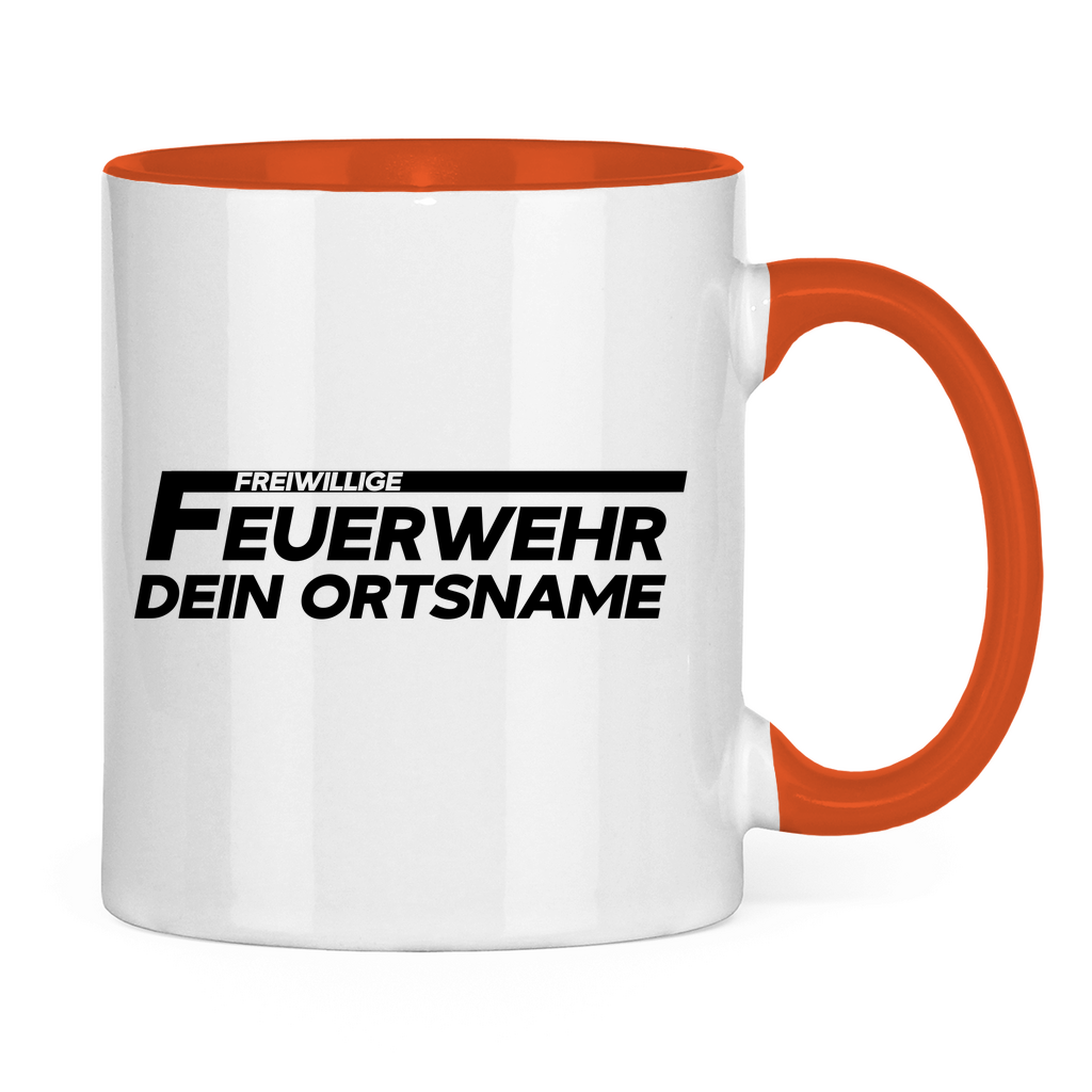 Tasse zweifarbig - Freiwillige Feuerwehr (Personalisierbar)