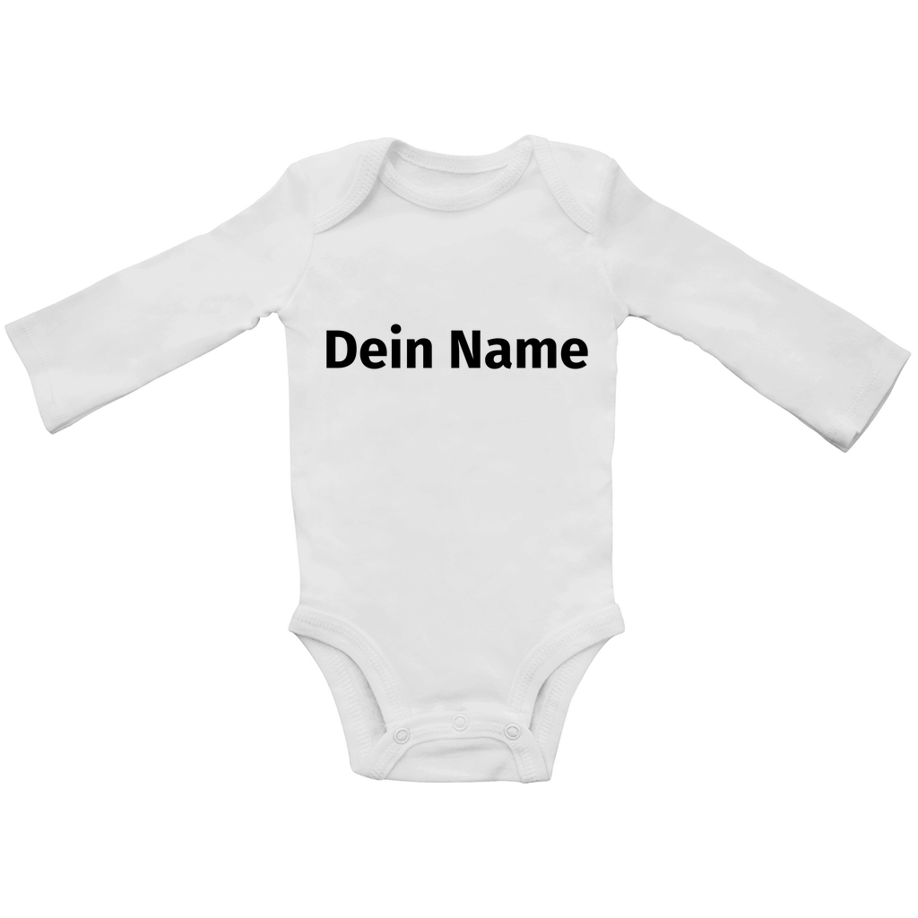 Baby Bio Bodysuite Langarm - Name (Personalisierbar)