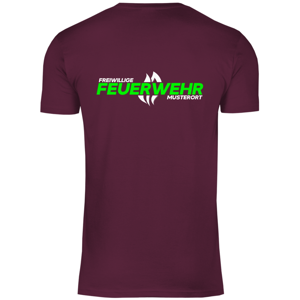 Herren T-Shirt - Flamme Freiwillige Feuerwehr Grün (Personalisierbar)