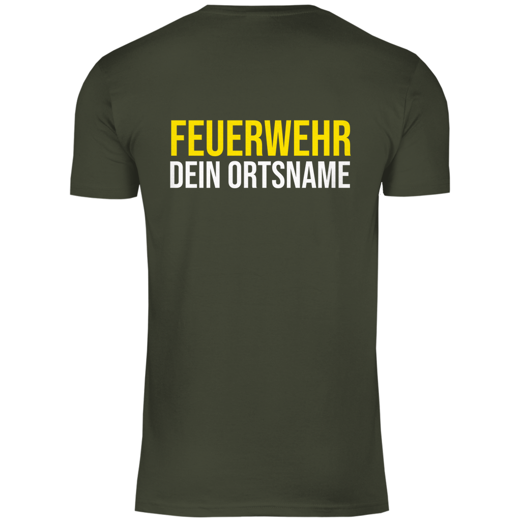 Herren T-Shirt - Feuerwehr Schriftzug (Personalisierbar)
