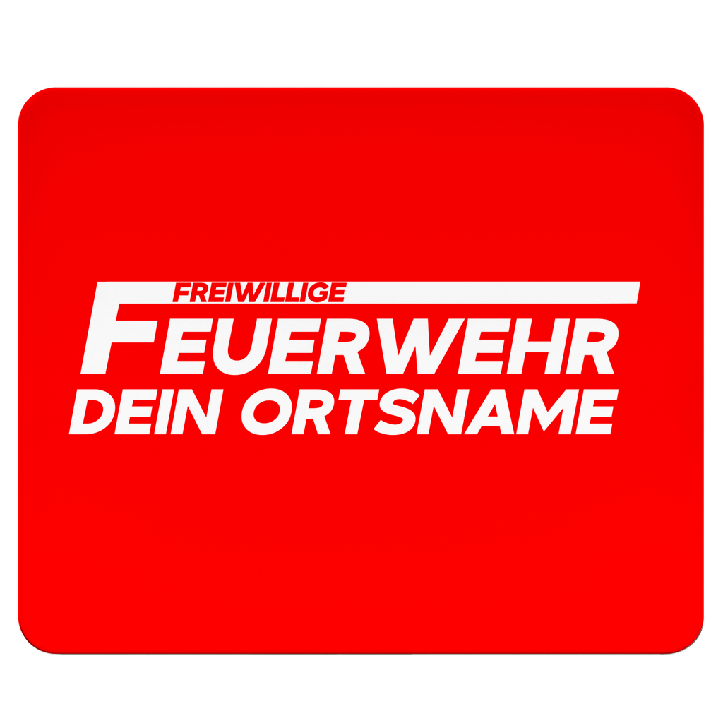 Mousepad - Freiwillige Feuerwehr Weiß/Schwarz (Personalisierbar)