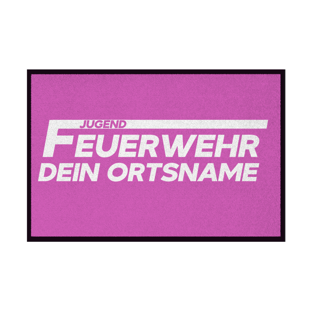 Fußmatte mit Gummirand - Jugendfeuerwehr Weiß (Personalisierbar)