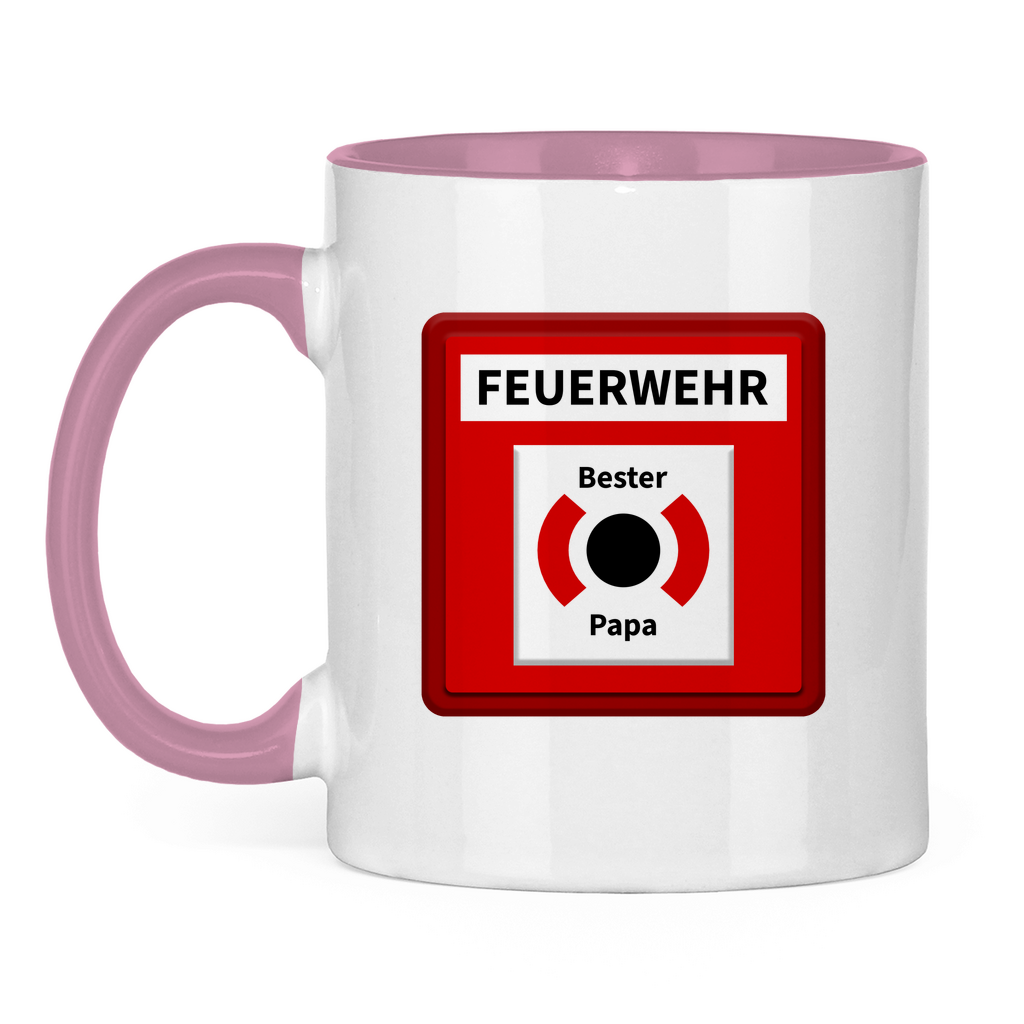 Tasse zweifarbig - Brandmelder Bester Papa