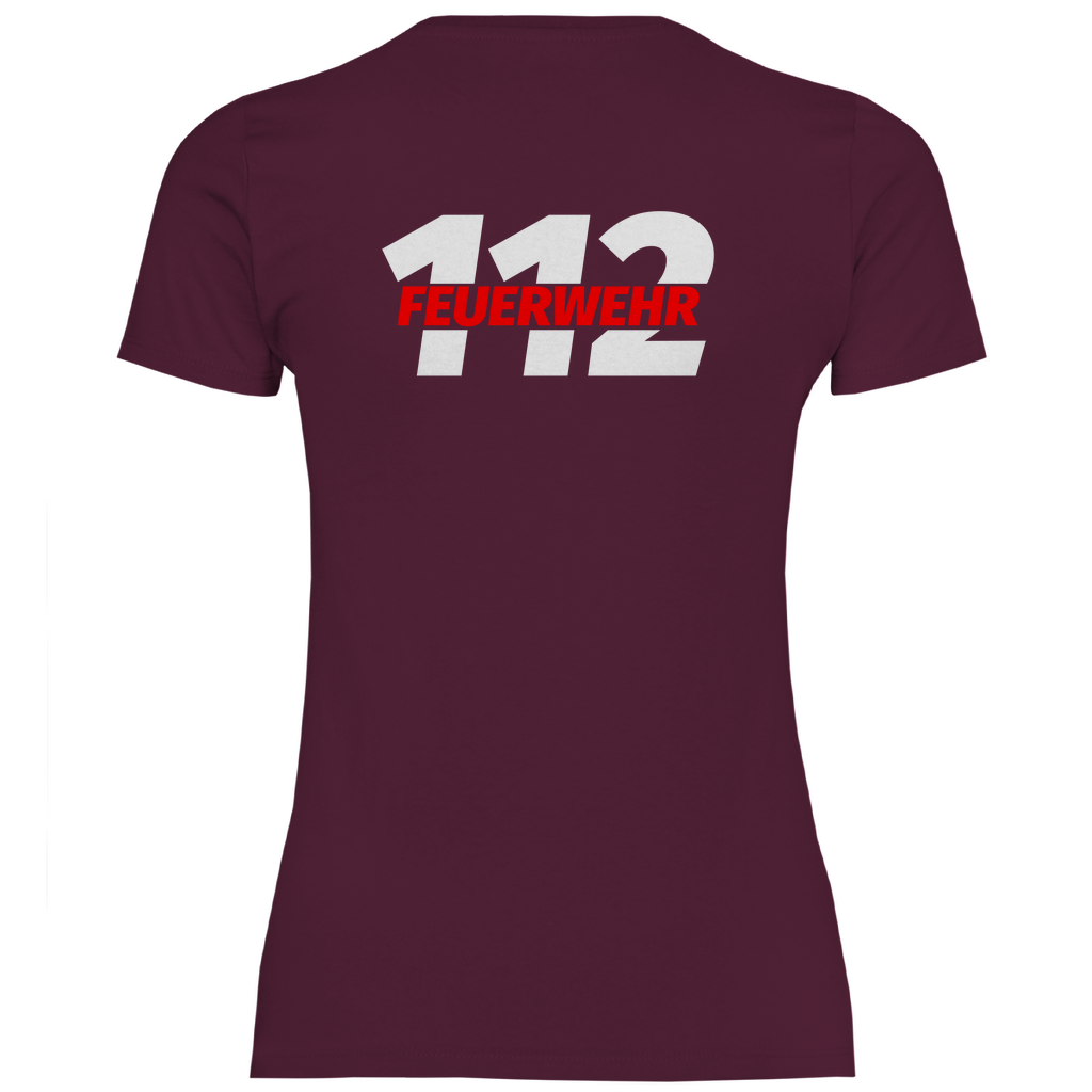 Damen T-Shirt - 112 Feuerwehr Rot