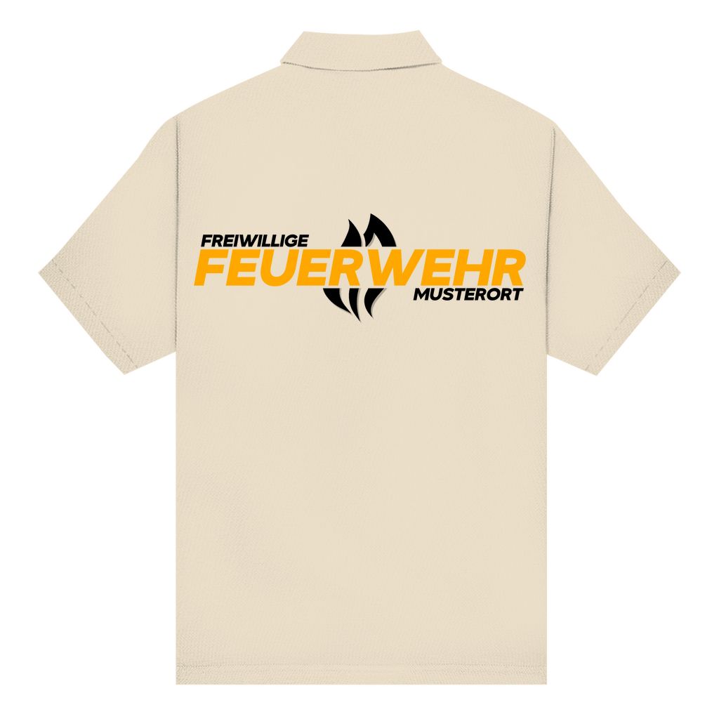 Unisex Poloshirt - Flamme Freiwillige Feuerwehr Gelb (Personalisierbar)