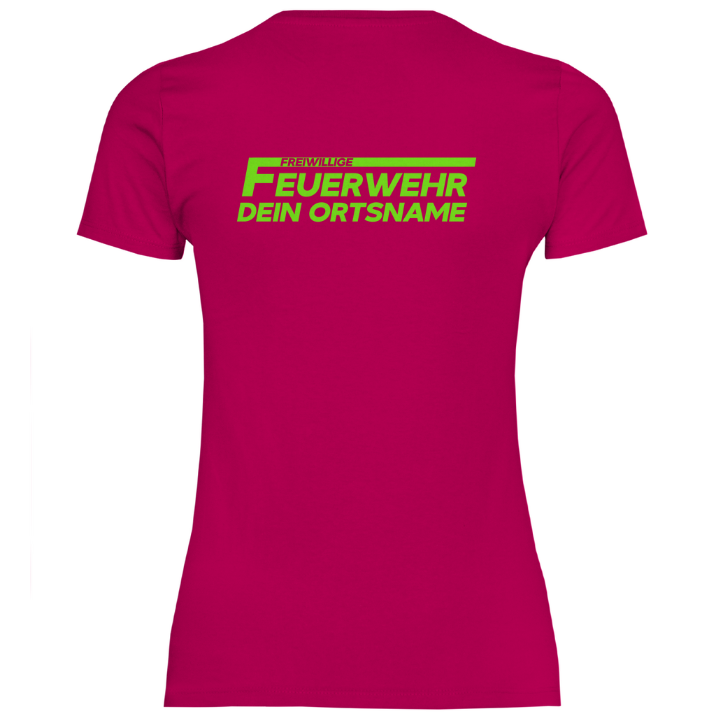 Damen T-Shirt - Freiwillige Feuerwehr Grün (Personalisierbar)