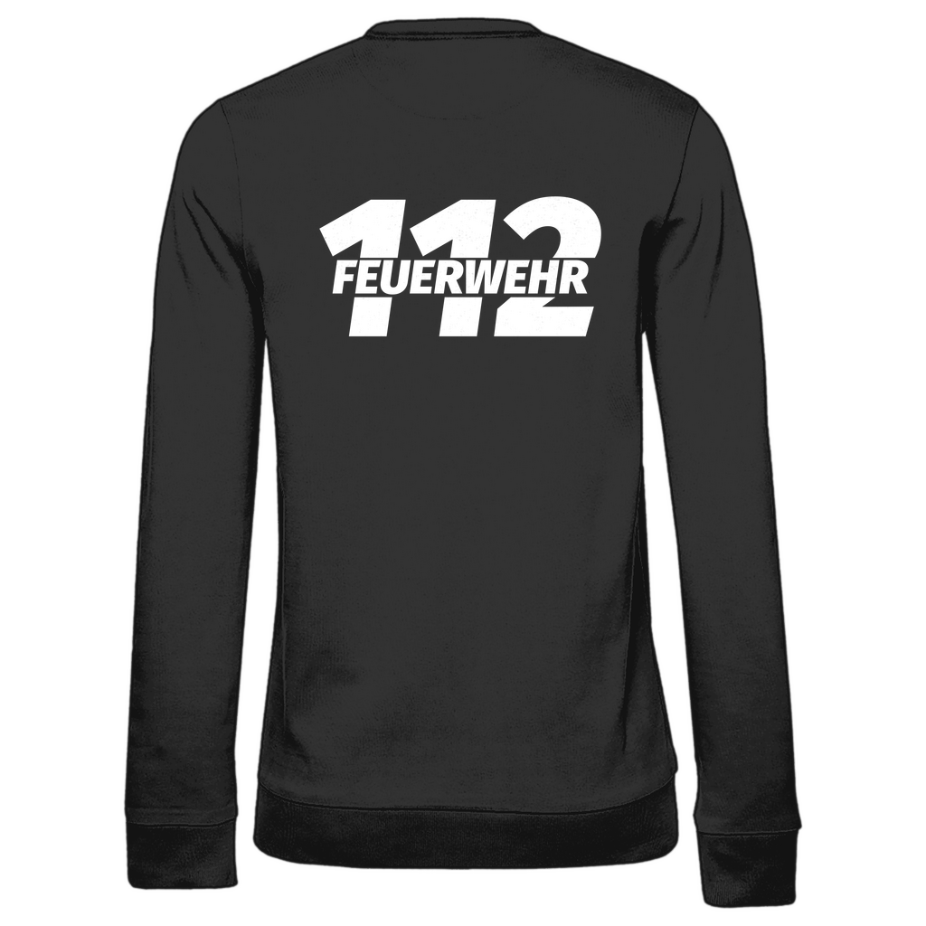Damen Sweatshirt - 112 Feuerwehr Weiß