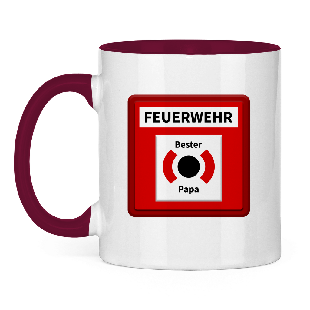Tasse zweifarbig - Brandmelder Bester Papa