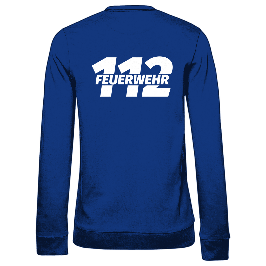 Damen Sweatshirt - 112 Feuerwehr Weiß
