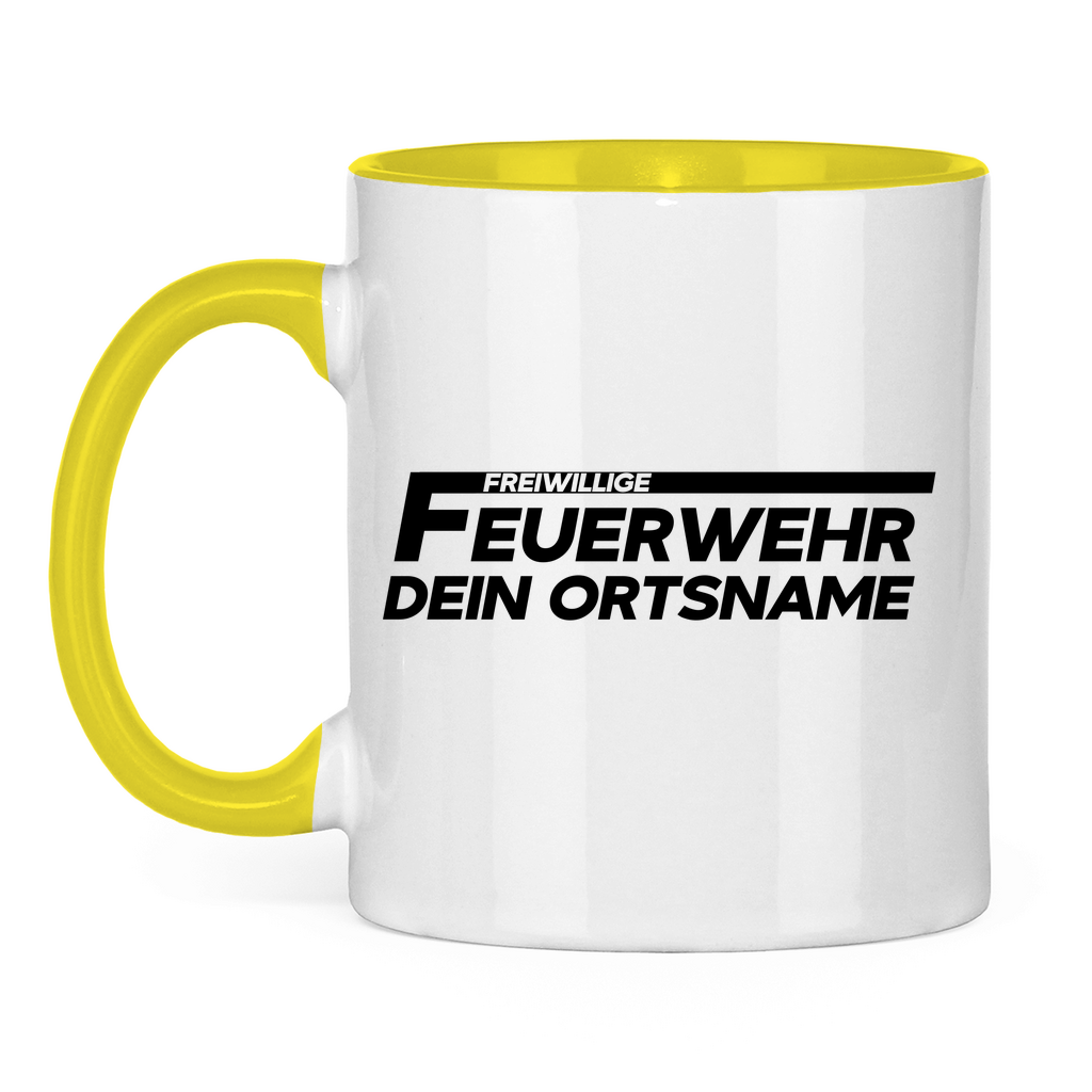 Tasse zweifarbig - Freiwillige Feuerwehr (Personalisierbar)