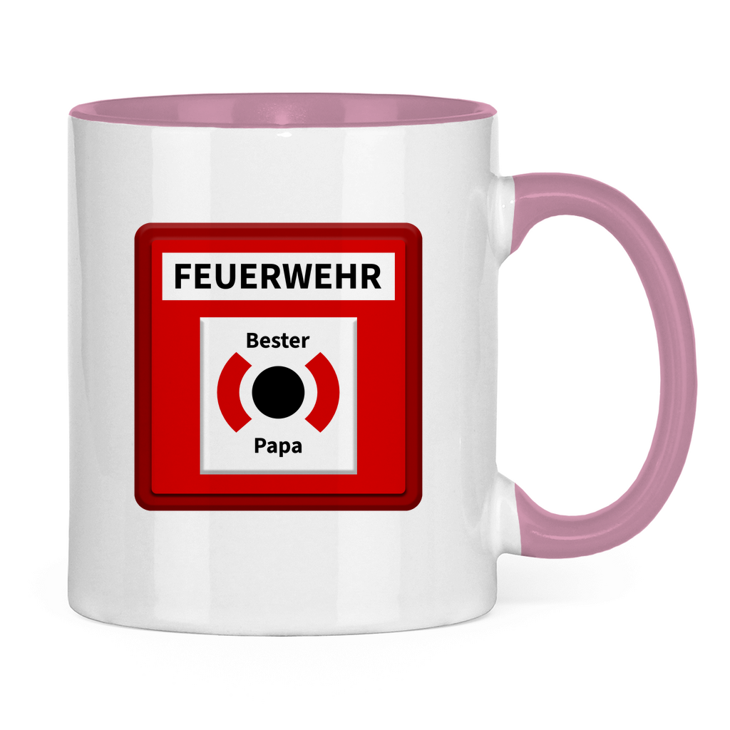 Tasse zweifarbig - Brandmelder Bester Papa