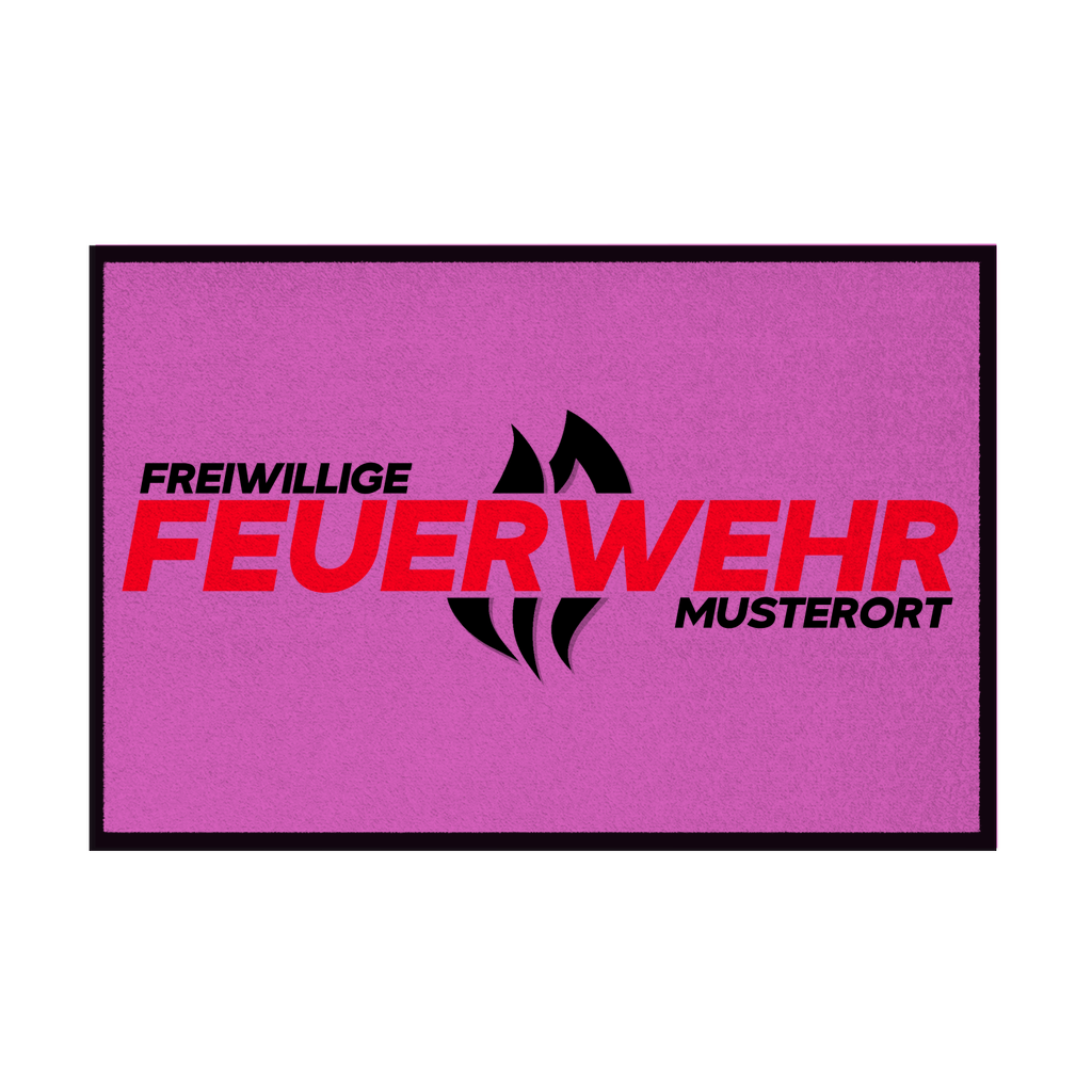 Fußmatte - Flamme Freiwillige Feuerwehr Rot [Personalisierbar]