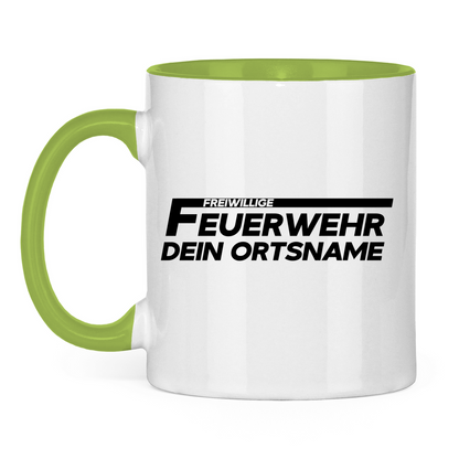 Tasse zweifarbig - Freiwillige Feuerwehr (Personalisierbar)