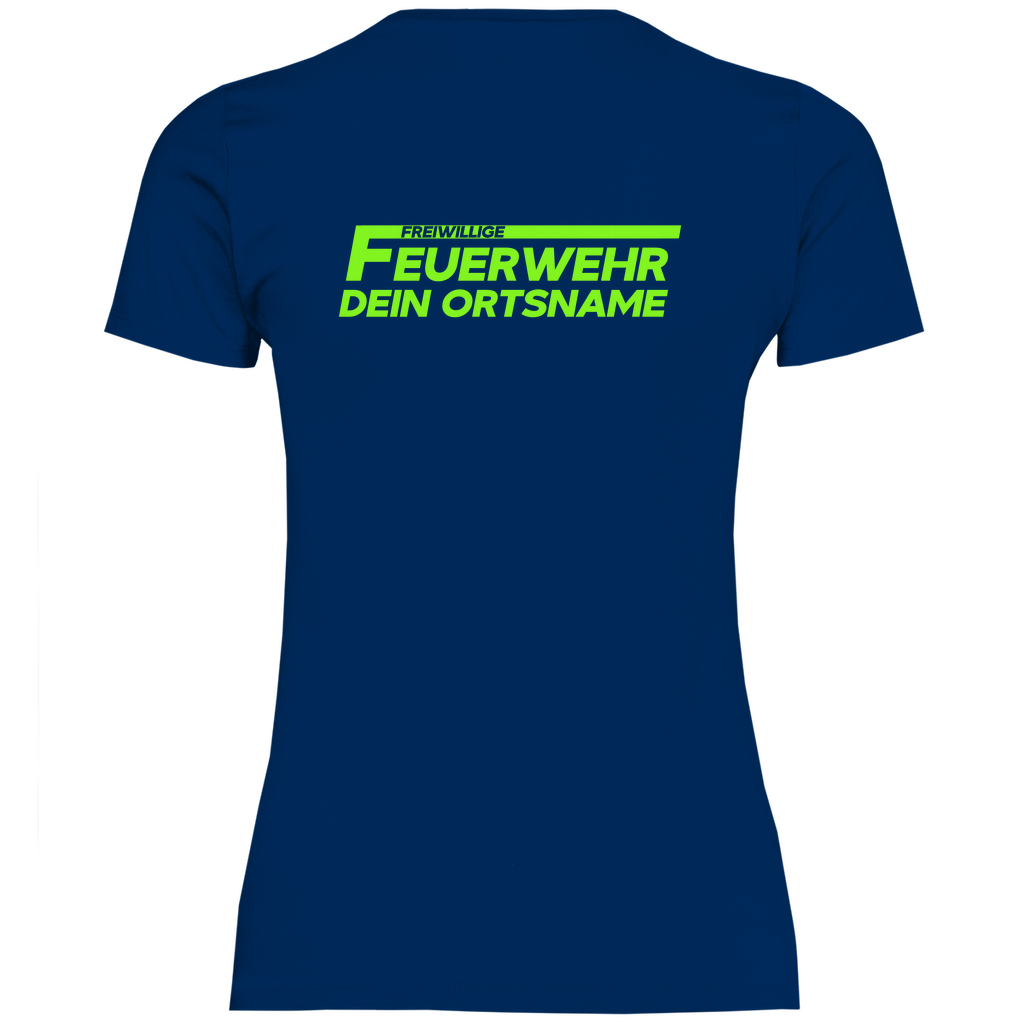 Damen T-Shirt - Freiwillige Feuerwehr Grün (Personalisierbar)