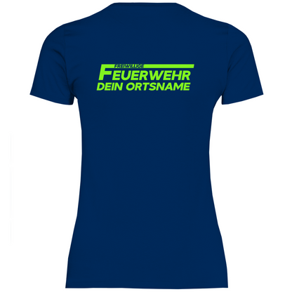 Damen T-Shirt - Freiwillige Feuerwehr Grün (Personalisierbar)