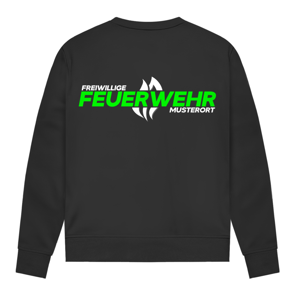 Damen Sweatshirt - Flamme Freiwillige Feuerwehr Grün [Personalisierbar]