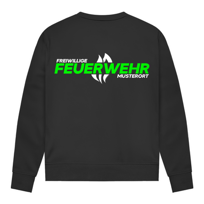 Damen Sweatshirt - Flamme Freiwillige Feuerwehr Grün [Personalisierbar]