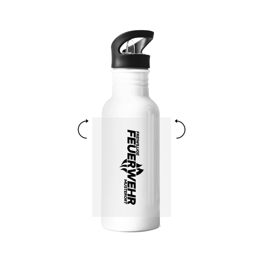 Edelstahl-Trinkflasche - Flamme Freiwillige Feuerwehr Schwarz [Personalisierbar]