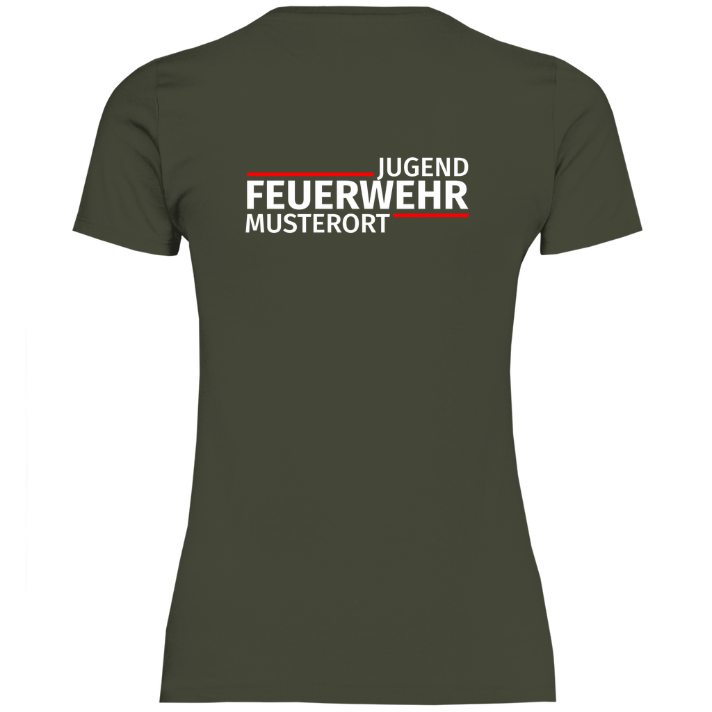 Damen T-Shirt - Modern Jugendfeuerwehr [Personalisierbar]