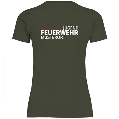 Damen T-Shirt - Modern Jugendfeuerwehr [Personalisierbar]