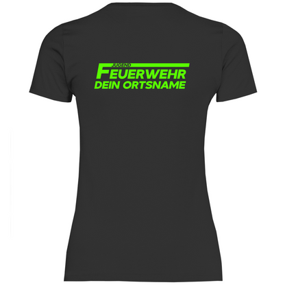 Damen T-Shirt - Jugendfeuerwehr Grün [Personalisierbar]