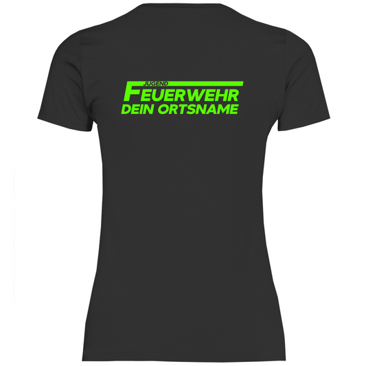 Damen T-Shirt - Jugendfeuerwehr Grün [Personalisierbar]