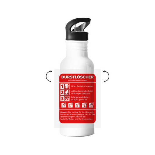 Edelstahl-Trinkflasche - Durstlöscher Feuerwehrmann