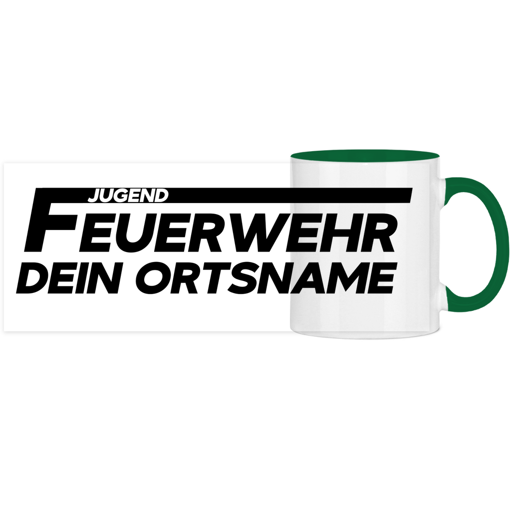 Panorama Tasse zweifarbig - Jugendfeuerwehr [Personalisierbar]