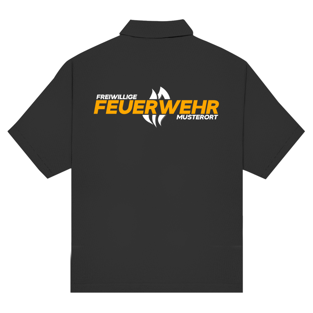 Unisex Poloshirt - Flamme Freiwillige Feuerwehr Gelb [Personalisierbar]