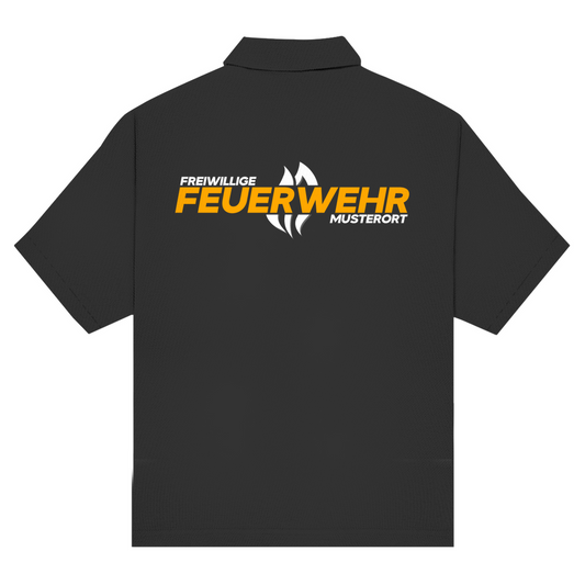 Unisex Poloshirt - Flamme Freiwillige Feuerwehr Gelb [Personalisierbar]