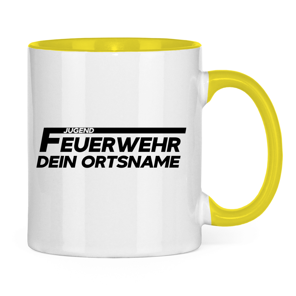 Tasse zweifarbig - Jugendfeuerwehr (Personalisierbar)