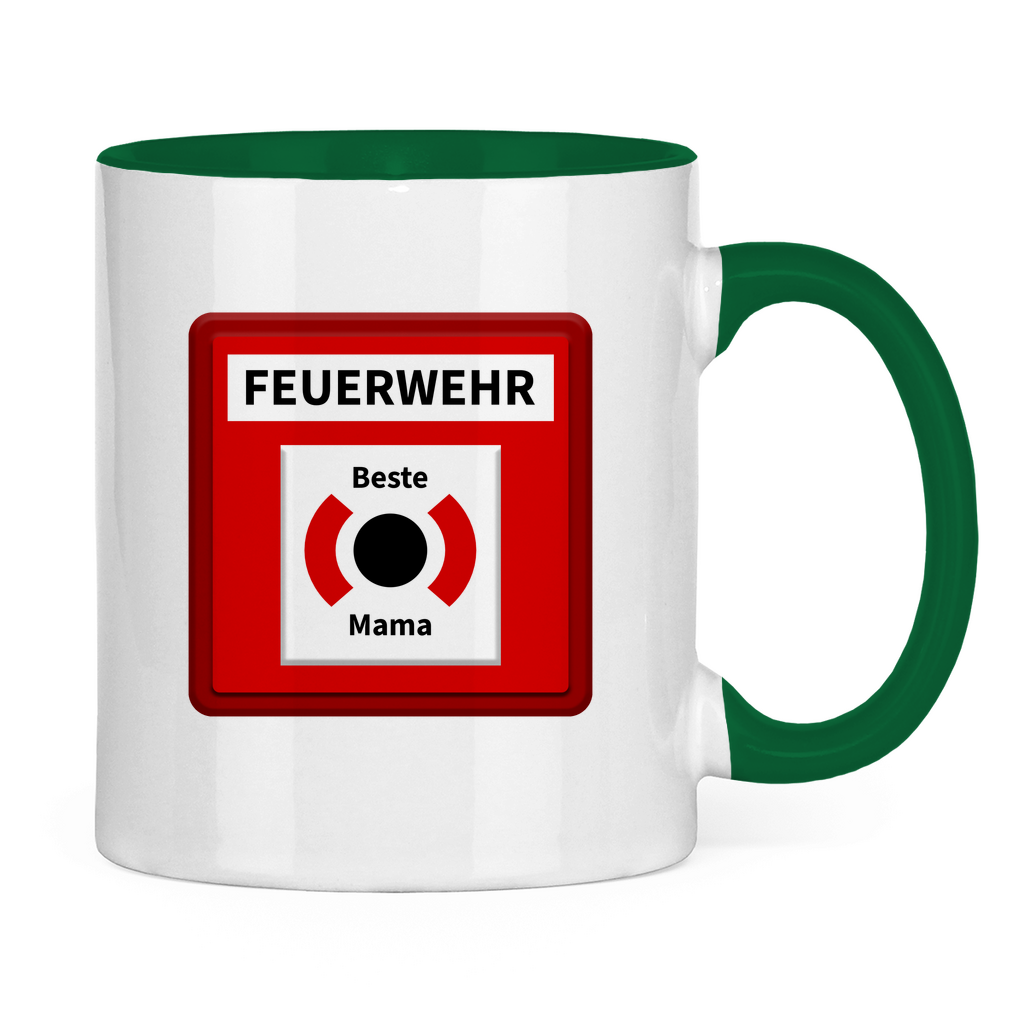 Tasse zweifarbig - Brandmelder Beste Mama