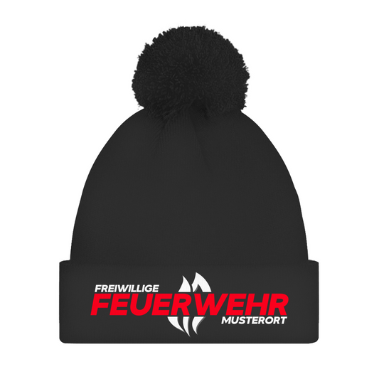 Bommelmütze - Flamme Freiwillige Feuerwehr Rot [Personalisierbar]