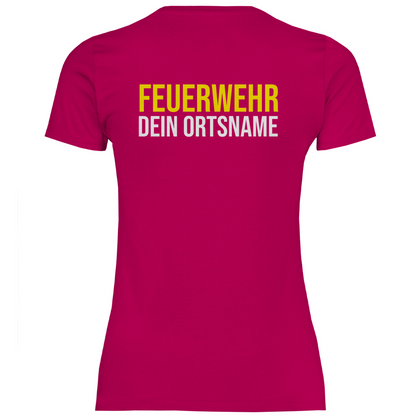 Damen T-Shirt - Feuerwehr Schriftzug (Personalisierbar)
