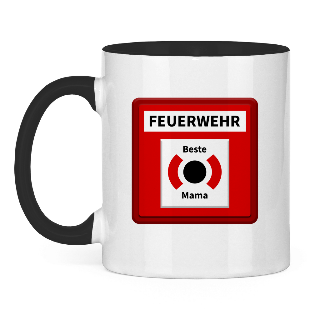 Tasse zweifarbig - Brandmelder Beste Mama