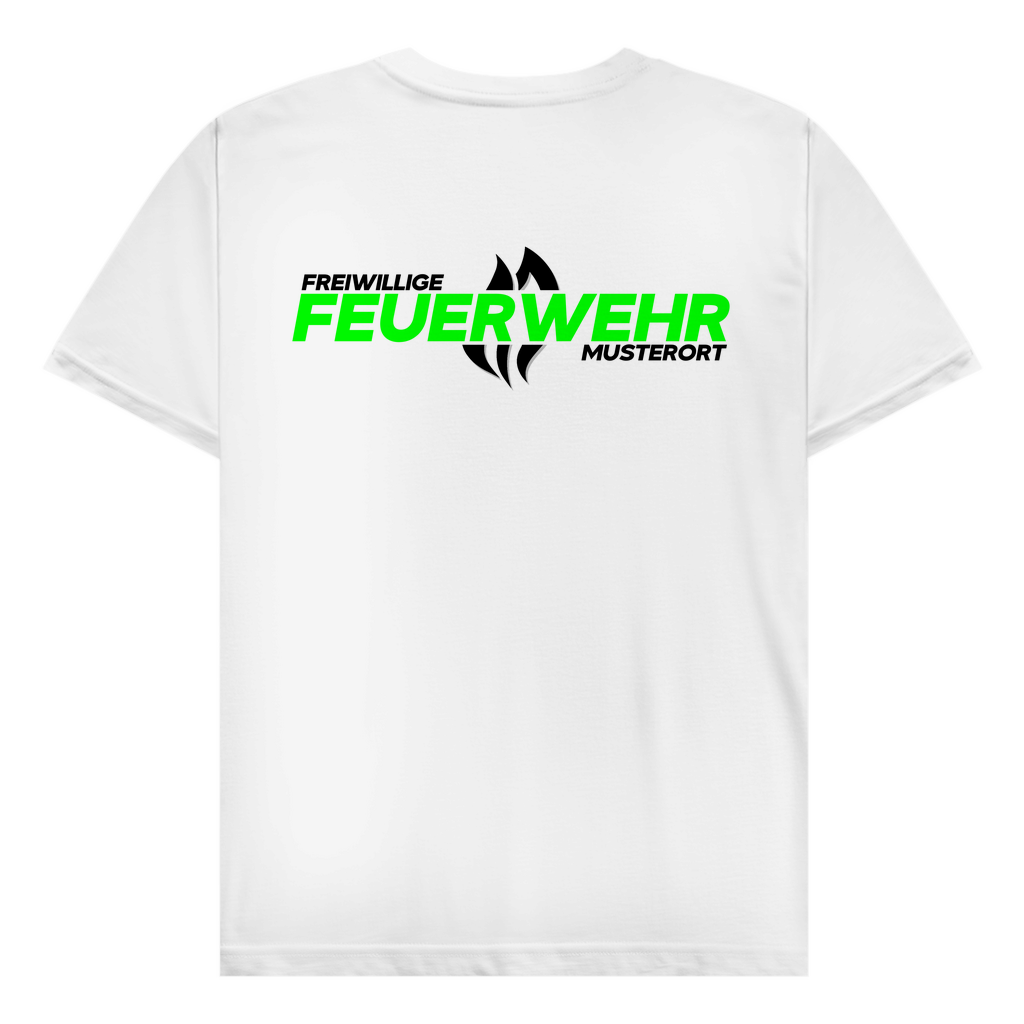 Herren T-Shirt - Flamme Freiwillige Feuerwehr Grün [Personalisierbar]